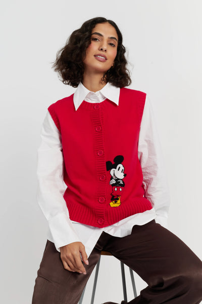 Red Wool-Cashmere Mickey's Waistcoat