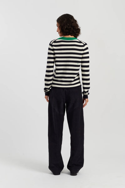 Cream Wool-Cashmere Minnie Peek Pocket Cardigan