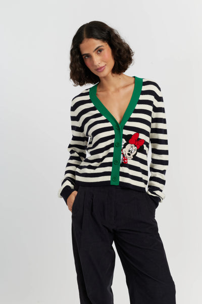 Cream Wool-Cashmere Minnie Peek Pocket Cardigan