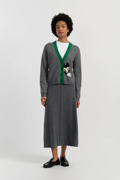 Grey Wool-Cashmere Mickey Peek Pocket Cardigan