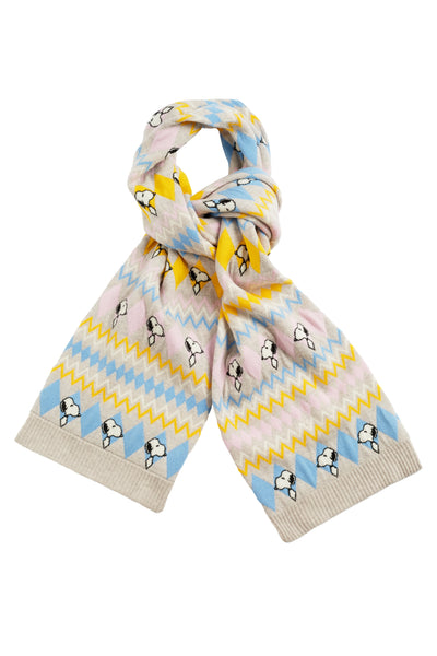 Multi Wool-Cashmere Peanuts Fairisle Scarf