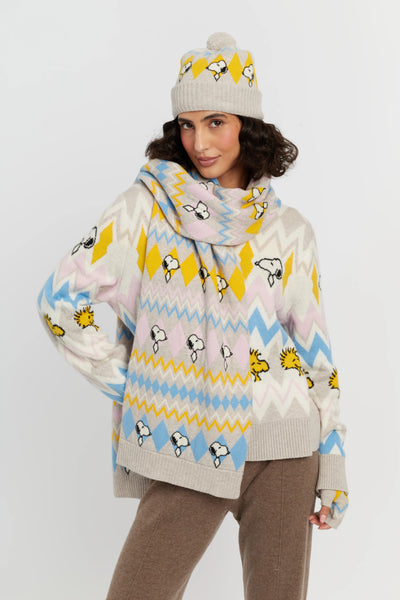 Multi Wool-Cashmere Peanuts Fairisle Scarf