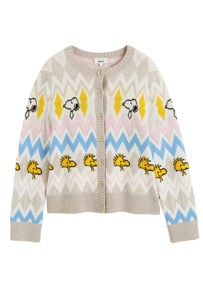 Multi Wool-Cashmere Snoopy Fairisle Cardigan
