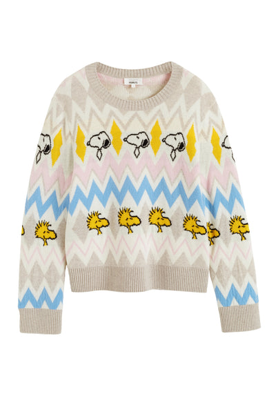 Multi Wool-Cashmere Snoopy Fairisle Sweater