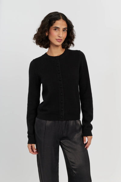 Black Pure Cashmere Camille Cardigan