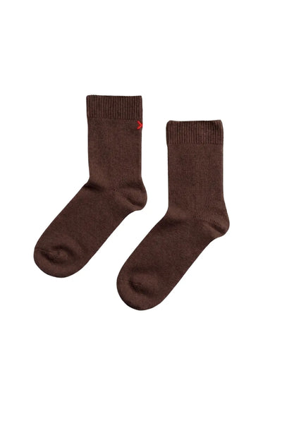 Chocolate Wool-Cashmere Socks