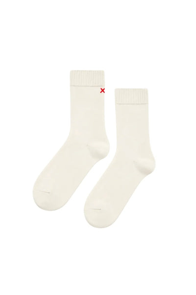 Cream Wool-Cashmere Socks