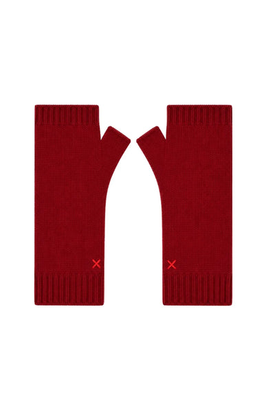 Cherry Wool-Cashmere Fingerless Gloves