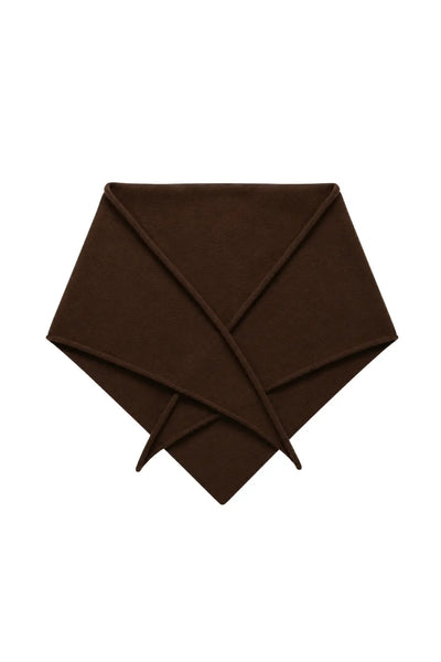 Chocolate Wool-Cashmere Triangle Scarf