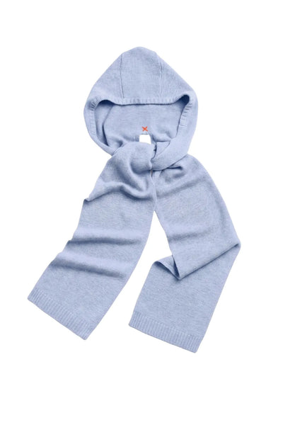 Baby-Blue Wool-Cashmere Scarf Hood
