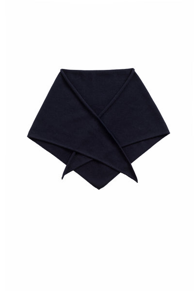 Navy Wool-Cashmere Triangle Scarf