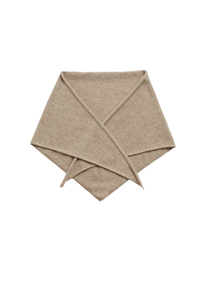 Warm-Oatmeal Wool-Cashmere Triangle Scarf