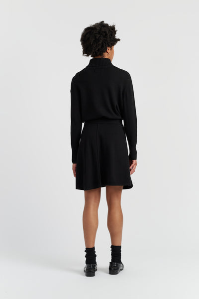 Black Wool-Cashmere Mini Skirt