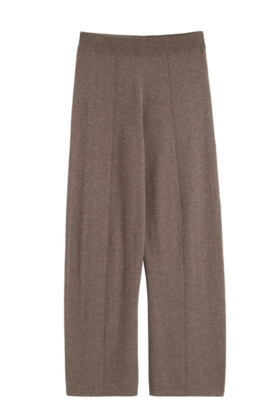 Mushroom Wool-Cashmere Wide-Leg Track Pants