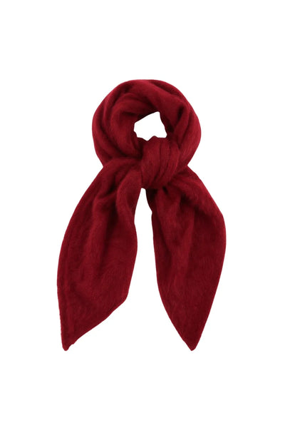 Cherry Brushed Cashmere Triangle Scarf