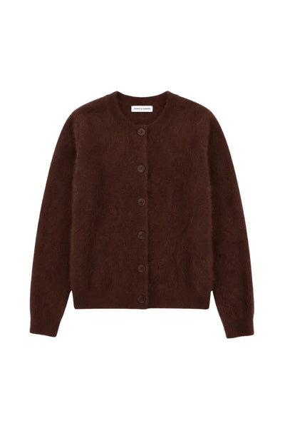 Chocolate Brushed Cashmere Cardigan