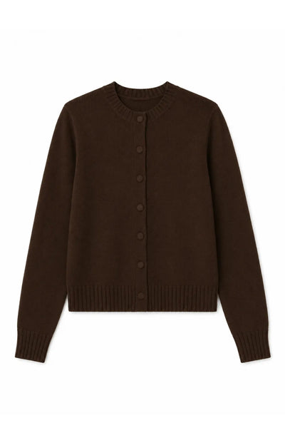 Chocolate Pure Cashmere Camille Cardigan