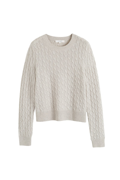 Chinchilla Pure Cashmere Cable Sweater