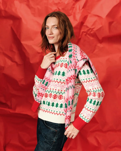 Cream Wool-Cashmere Christmas Fairisle Sweater