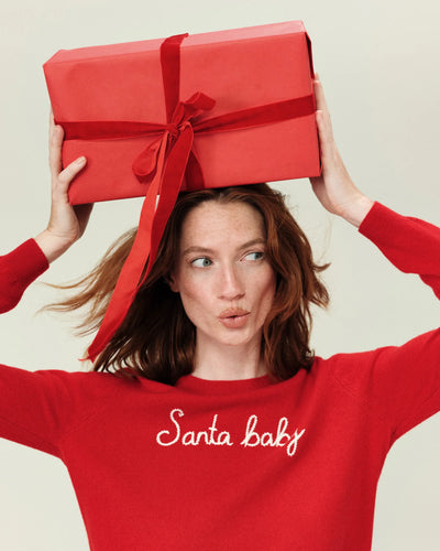 Red Wool-Cashmere Santa Baby Sweater