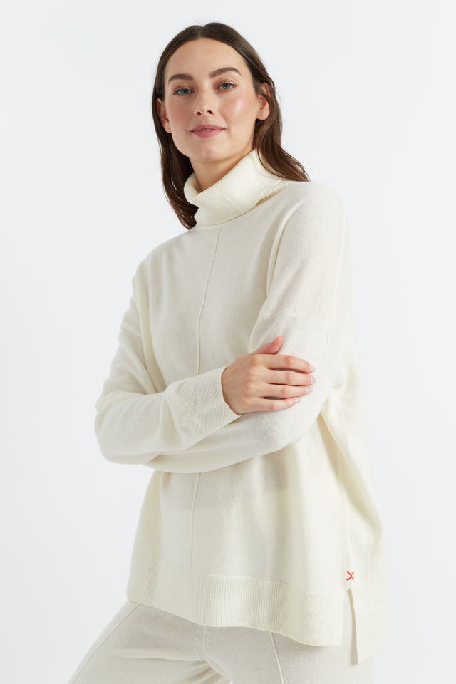 Cream Wool-Cashmere Rollneck Sweater image 1