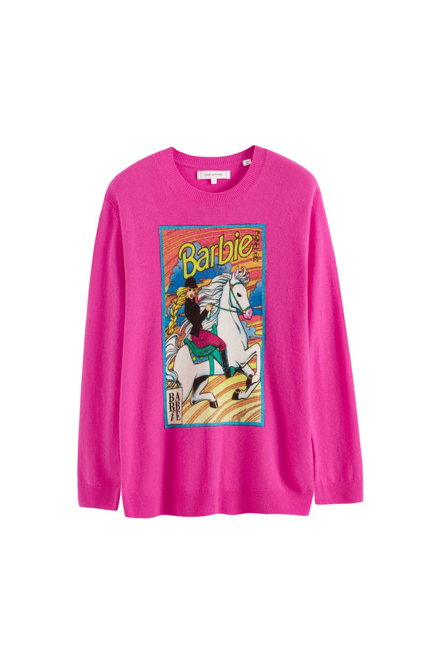 Pink Wool-Cashmere Equestrian Barbie Sweater image 2