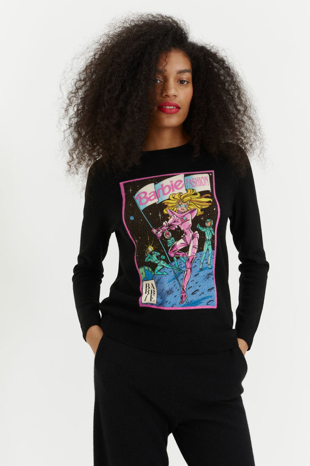 Black Wool-Cashmere Astro Barbie Sweater image 1