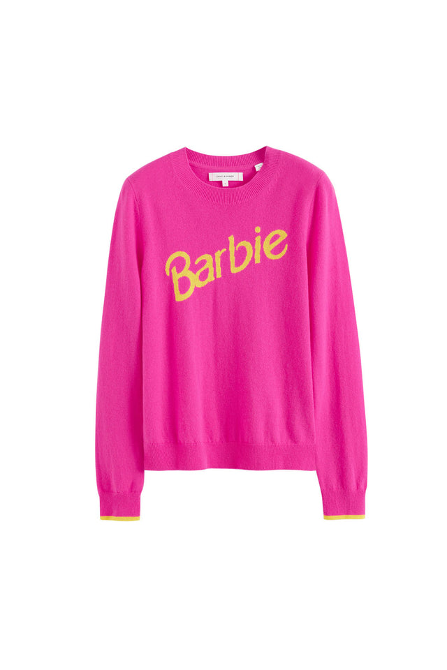 Pink Wool-Cashmere Barbie Slogan Sweater image 2