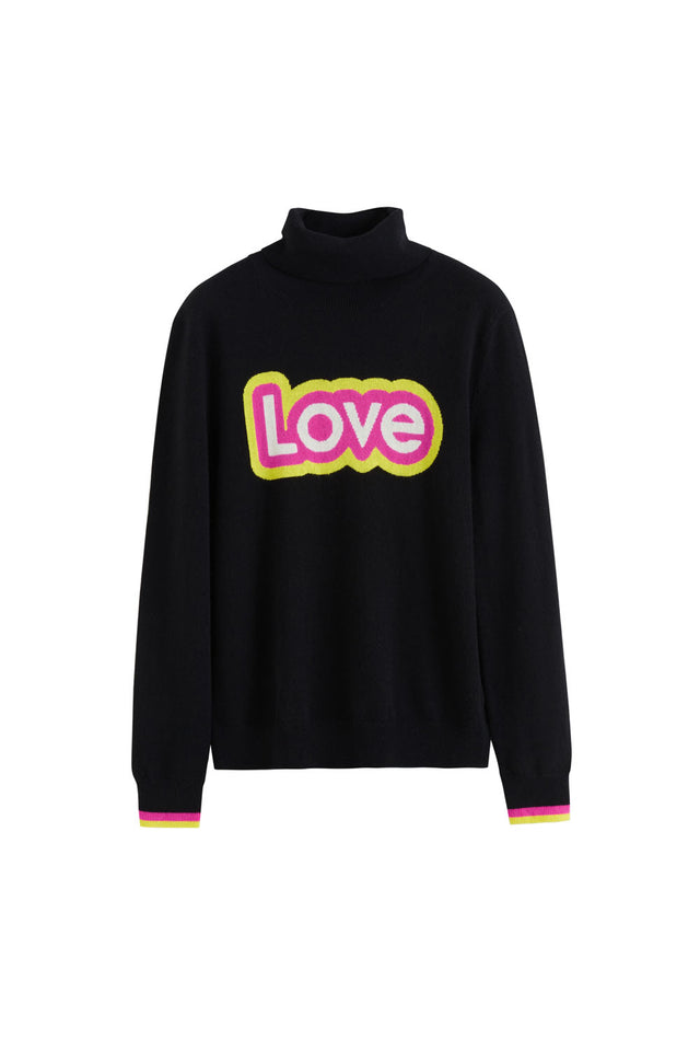 Black Wool-Cashmere Barbie Love Rollneck Sweater image 2