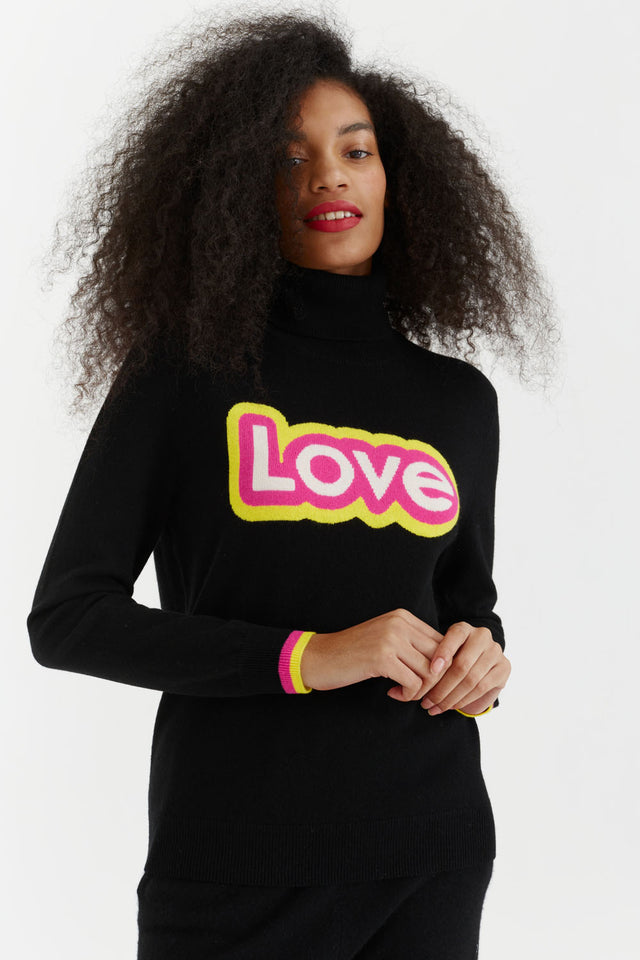 Black Wool-Cashmere Barbie Love Rollneck Sweater image 4