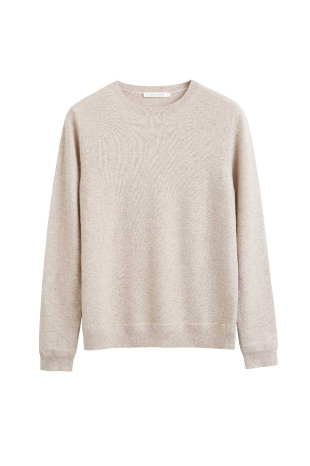 Oatmeal Cashmere Crew Sweater image 2