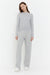 Grey-Marl Wool-Cashmere Wide-Leg Pants