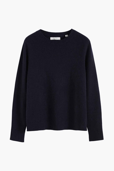 Navy Pure Cashmere Boxy Sweater