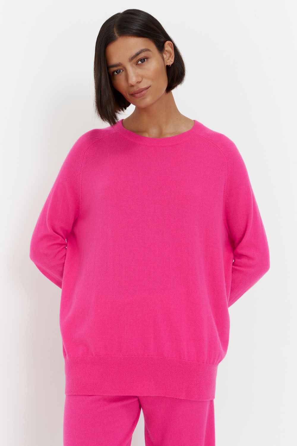 Fuchsia Cashmere Slouchy Sweater