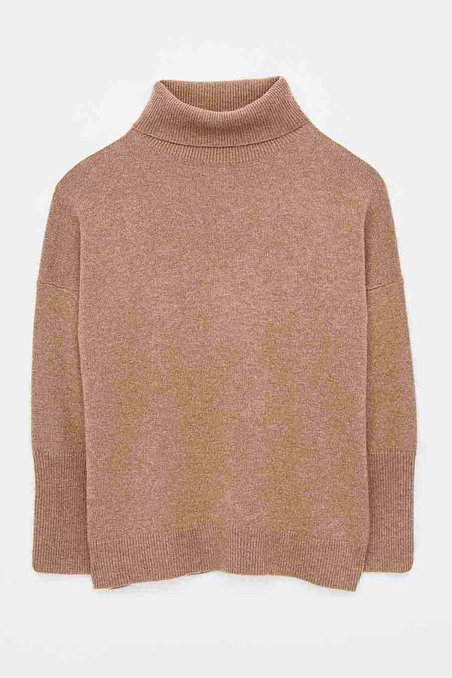 Camel Cashmere Rollneck Sweater image 3