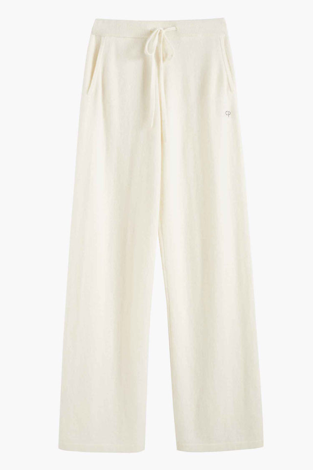 Cream Cashmere Wide-Leg Pants image 2