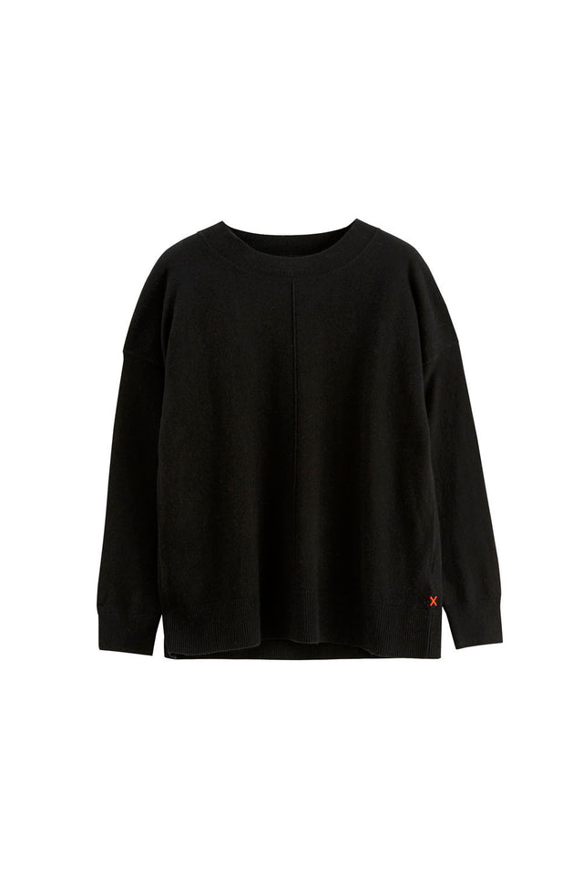 Black Wool-Cashmere Slouchy Sweater image 2