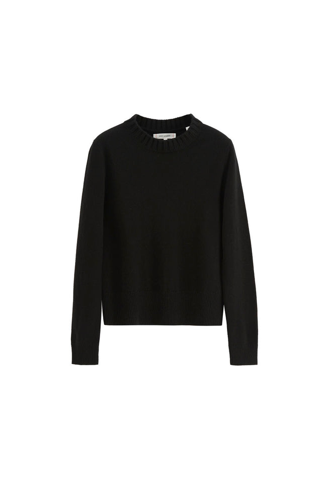 Black Wool-Cashmere Cropped Sweater image 2