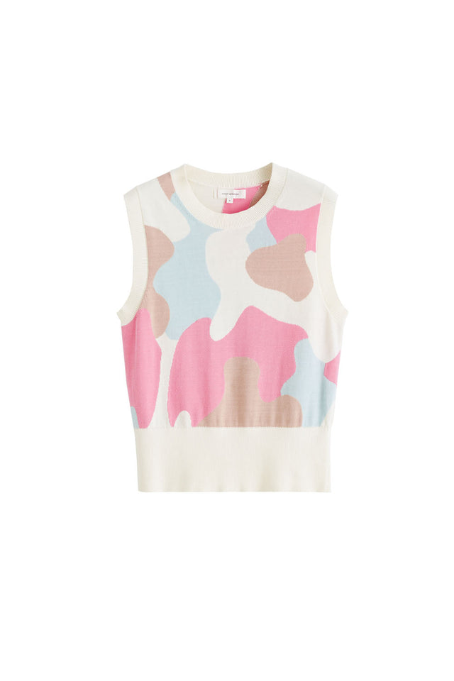 Sample Pink Cotton Camo Sweater Vest image 2