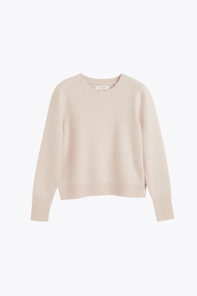Bone Pure Cashmere Cropped Sweater