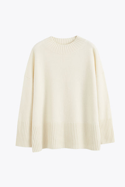 Cream Pure Cashmere Comfort Sweater