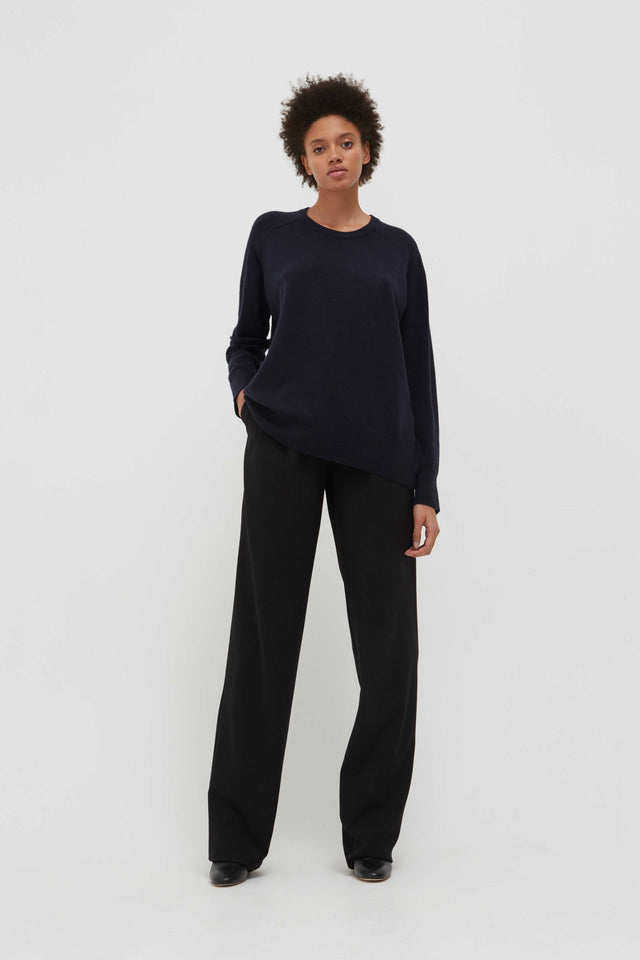 Navy Cashmere Slouchy Sweater image 3