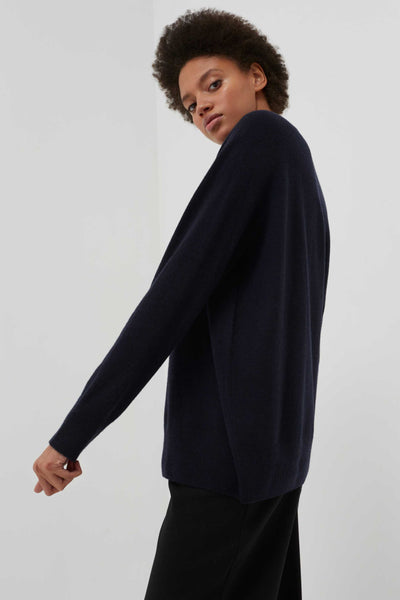 Navy Pure Cashmere Slouchy Sweater