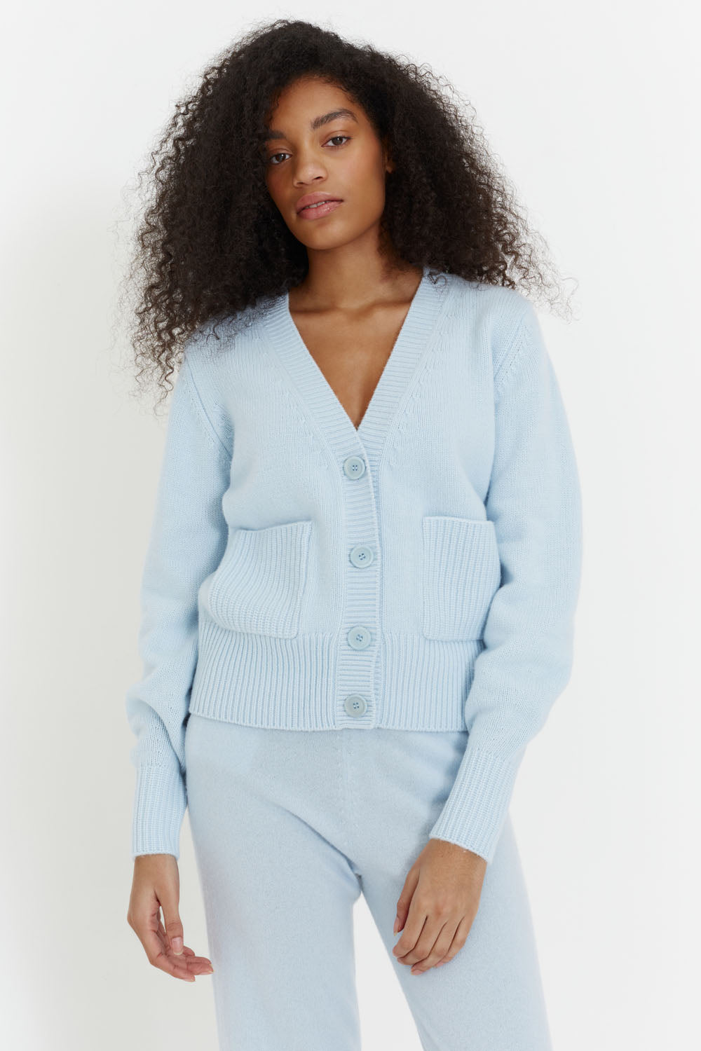 Soft Mint Wool-Cashmere Cardigan